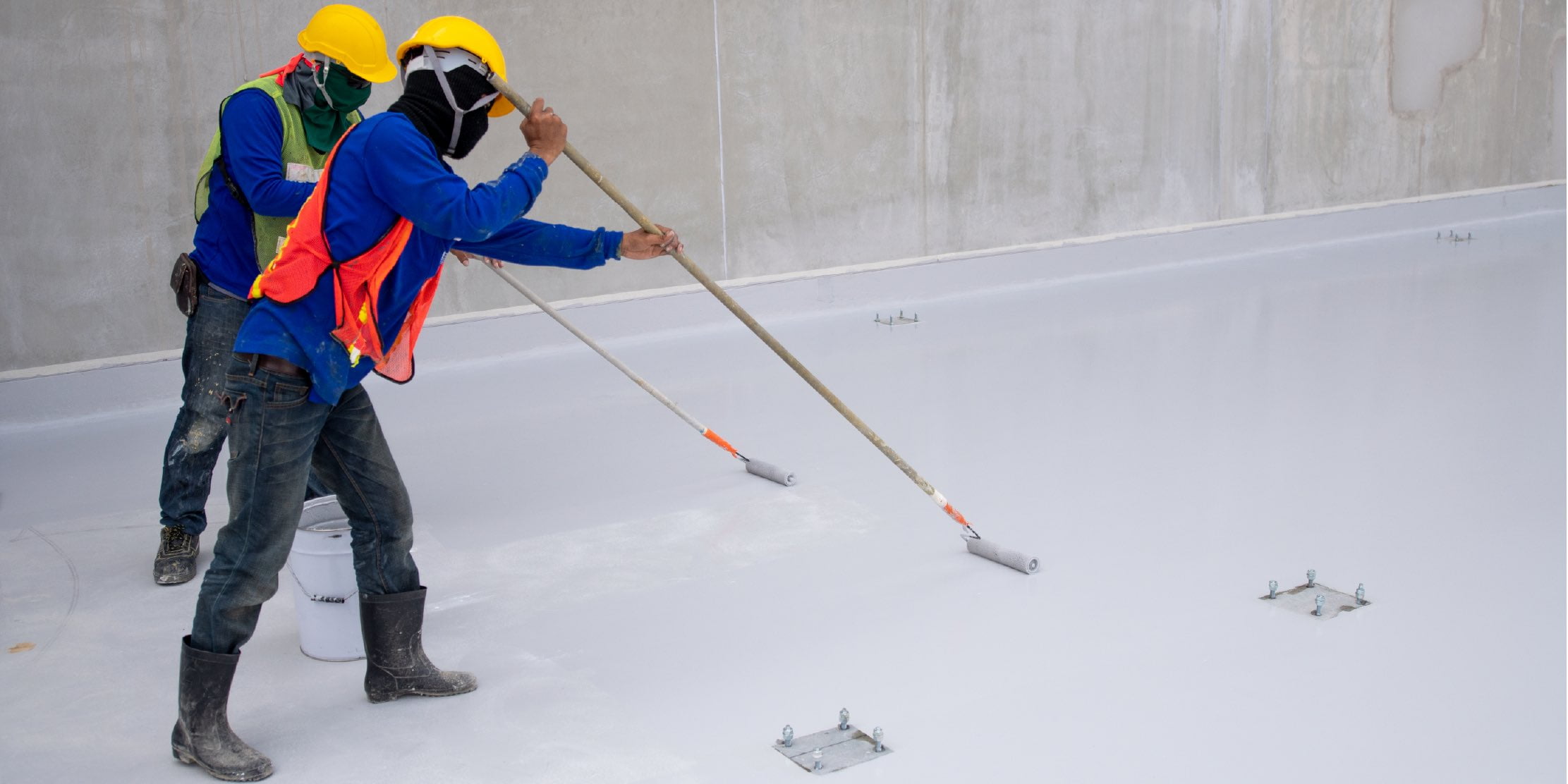 Bouwvakker epoxy schilderij vloer water bewijs bescherming