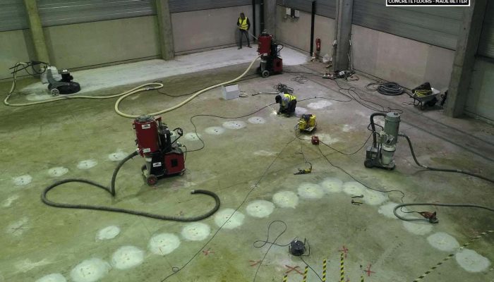 Préparation du sol en béton