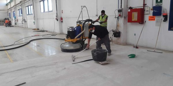Grinding Of Floors With Sanding Machine