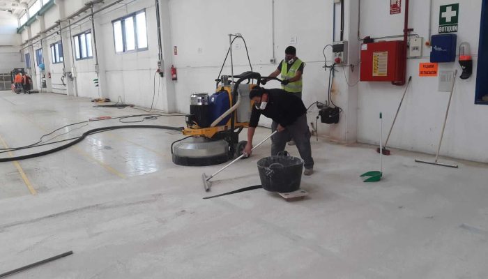 Grinding Of Floors With Sanding Machine