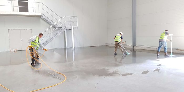 polished floor concrete sealer application stovbinding af betongulve